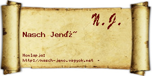 Nasch Jenő névjegykártya